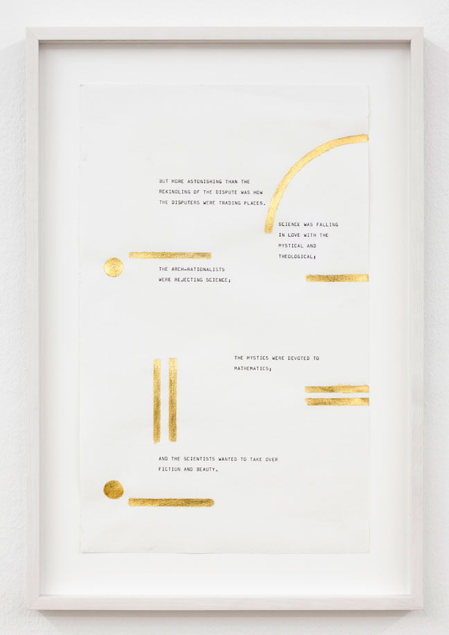"But more astonishing", 2013 Frederik series 23 cm x 37.2 cm Carbon ink and gold leaf on paper